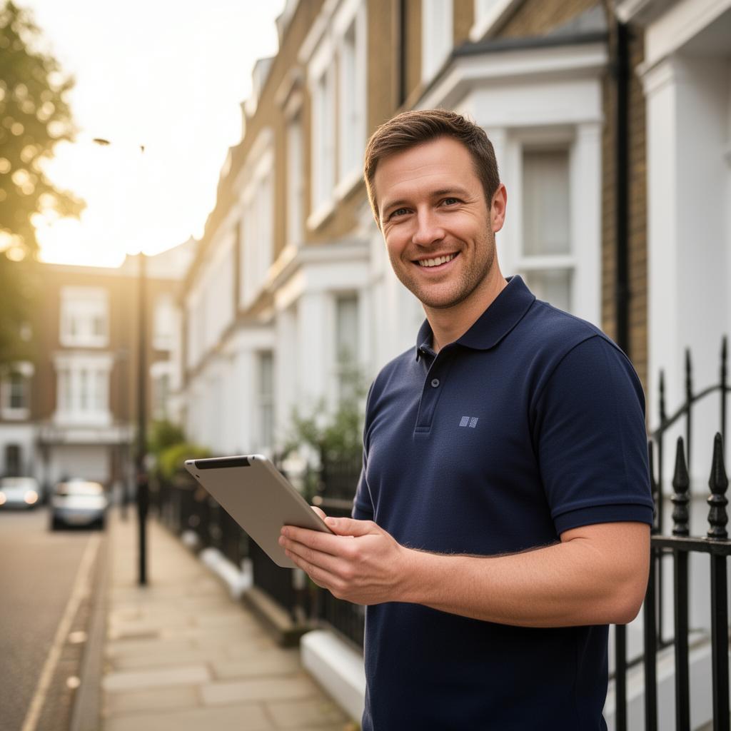 UK damp surveyor inspecting a property